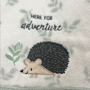 Hedgehog Embroidered Baby Blanket